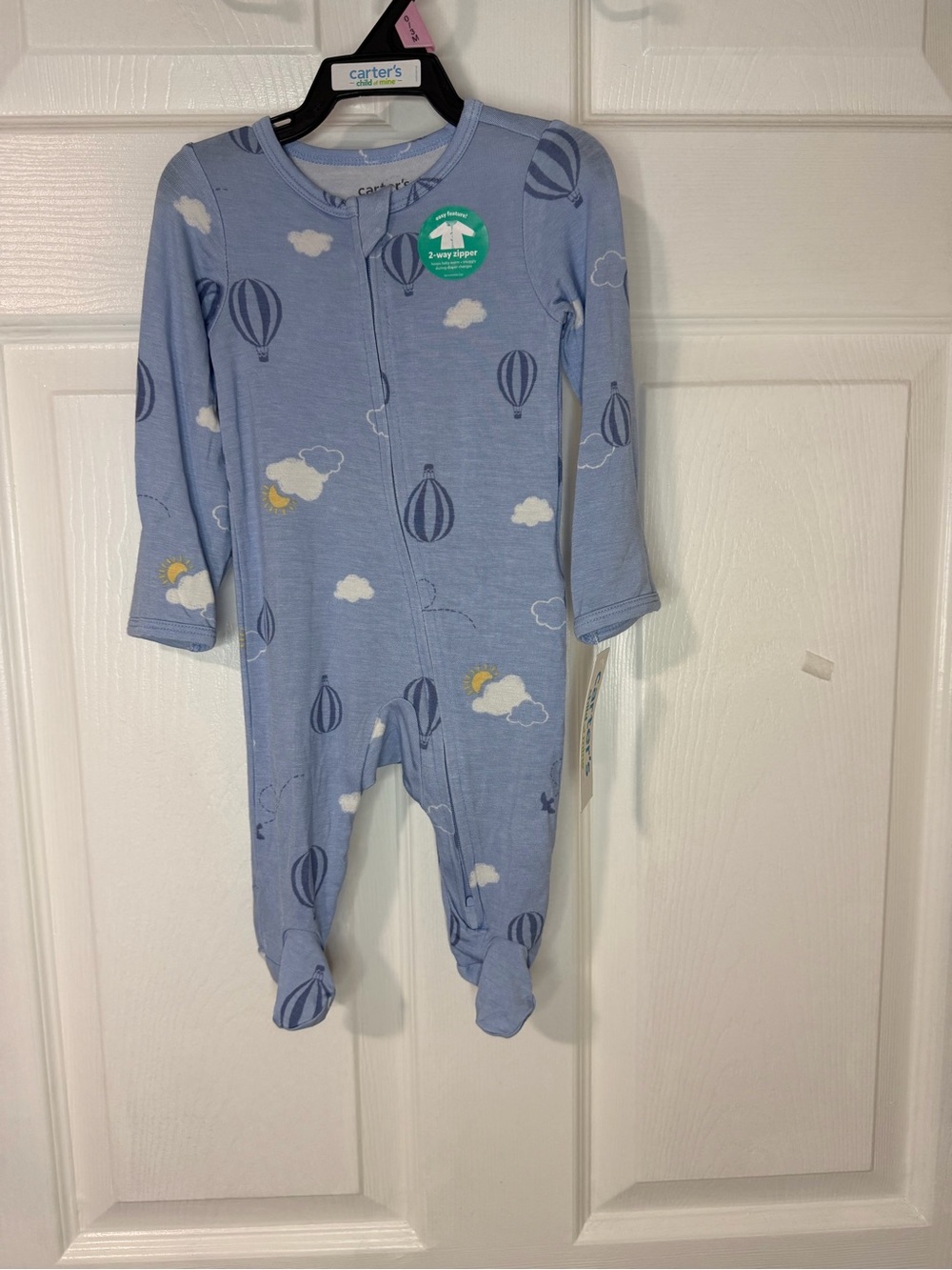 Carter's Light Blue Hot Air Balloon Footed One-Piece